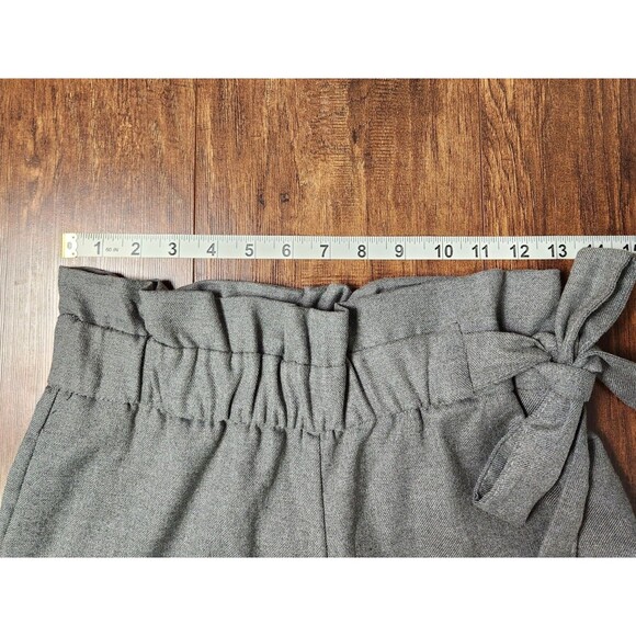 Zara TRF Pants Women's Size Small Gray Paperbag Waist Crop Wide Leg Casual NWT - Picture 2 of 6